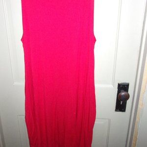 Red XL T-shirt Dress 2 pocket